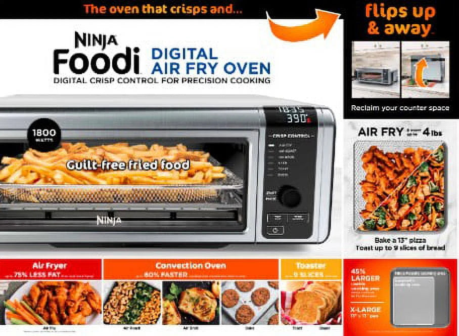 Ninja Foodi 6-in-1 Digital Air Fryer Toaster Oven with Flip-Away M335