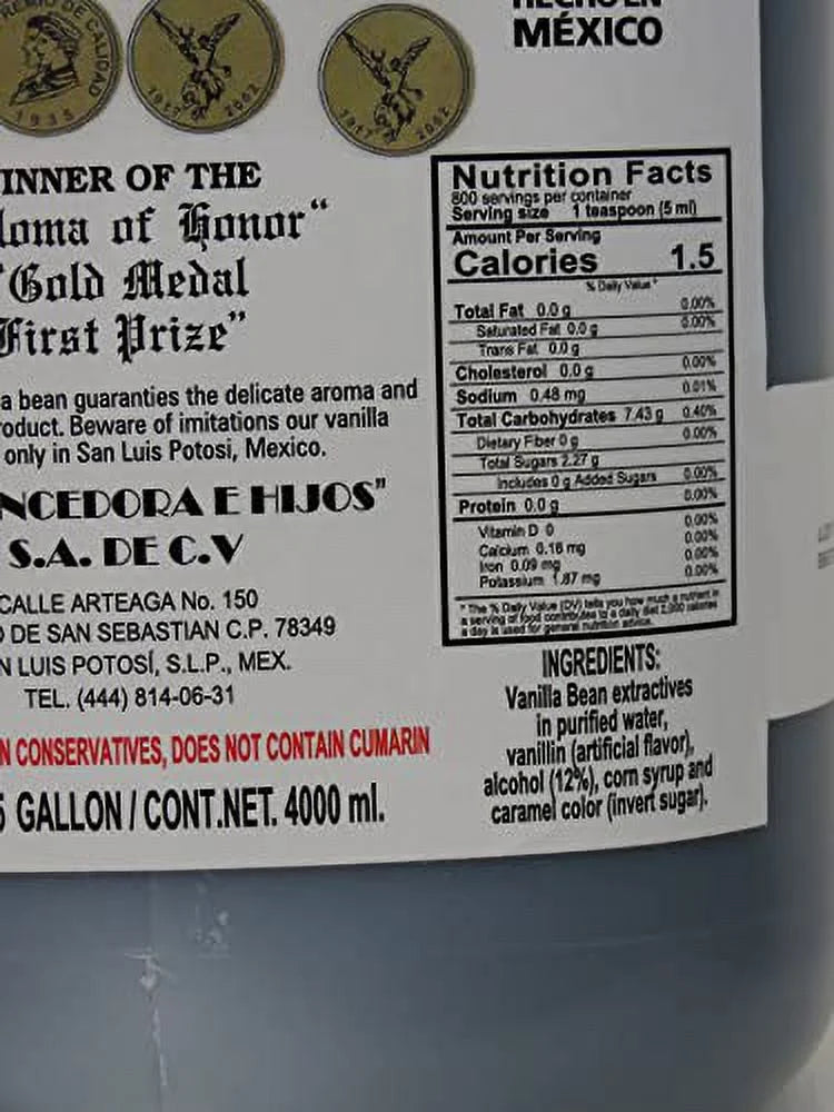 La Vencedora Pure Mexican Vanilla Extract, 1 Gallon C463398
