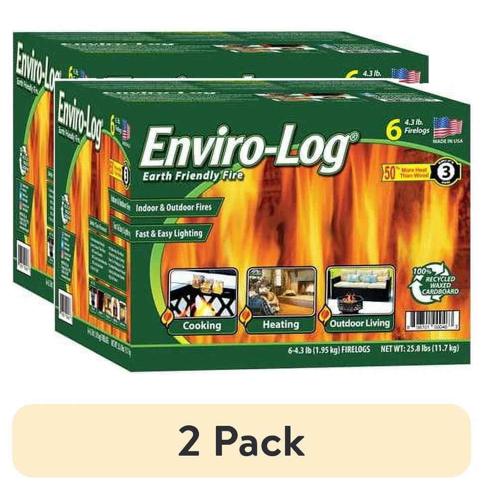 Enviro-Log Indoor and Outdoor Fire Wood, 4.3 lb Firelogs, 25.8 lbs, 6 Count