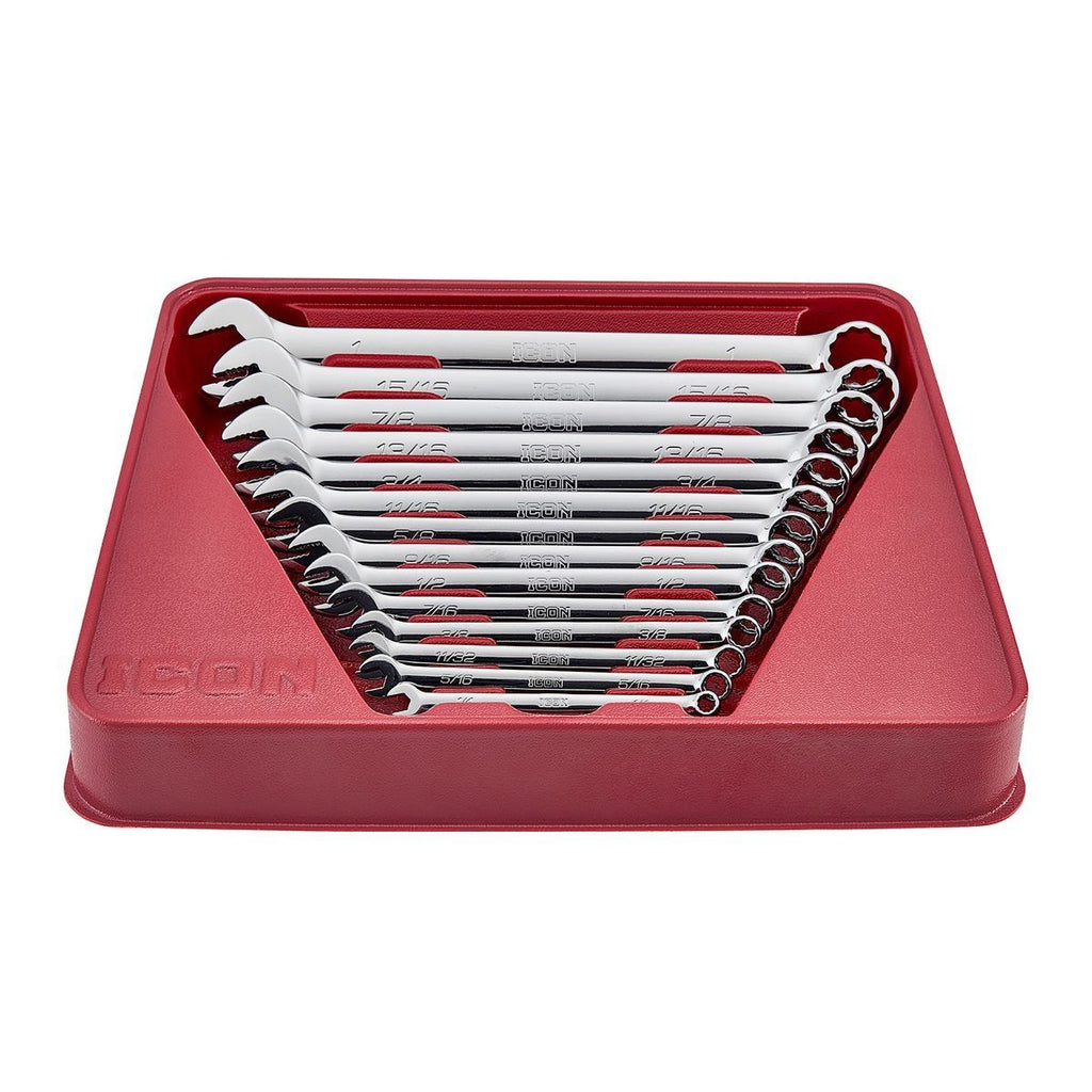ICON Anti-Slip Grip Professional SAE Combination Wrench Set, 14-Piece U334