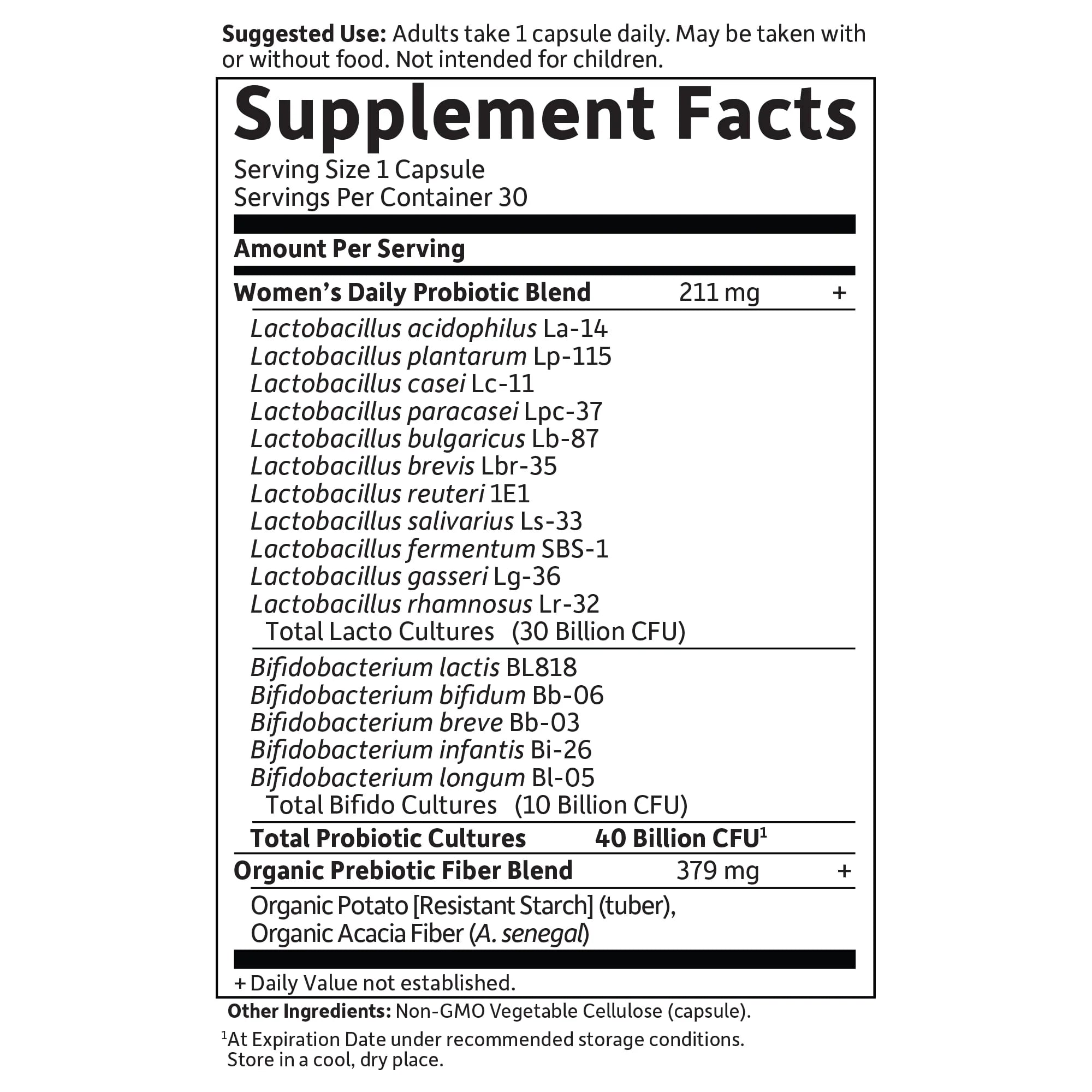 Garden of Life Dr. Formulated Women's Daily Care Probiotics, 30ct J571