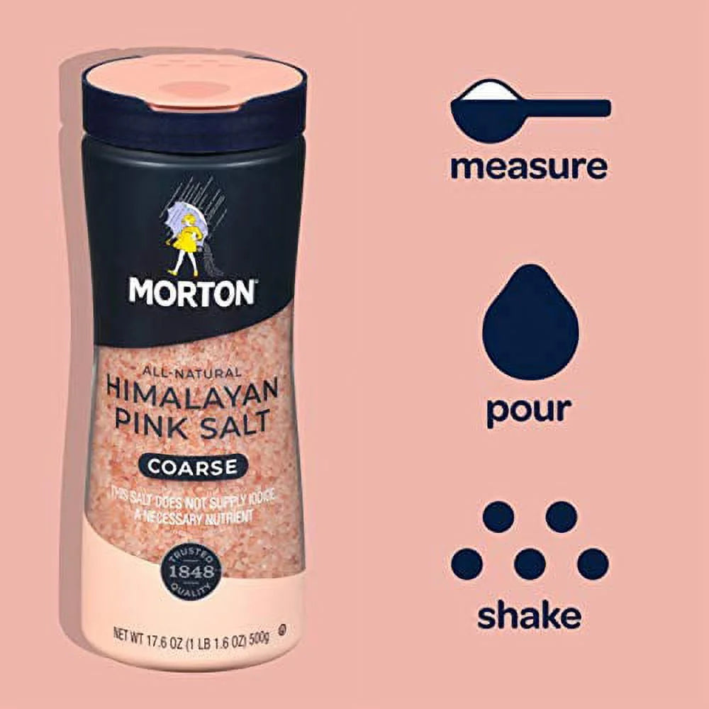 Morton All-Natural Himalayan Pink Salt Coarse 17.6 oz Pack of 6 Y8438
