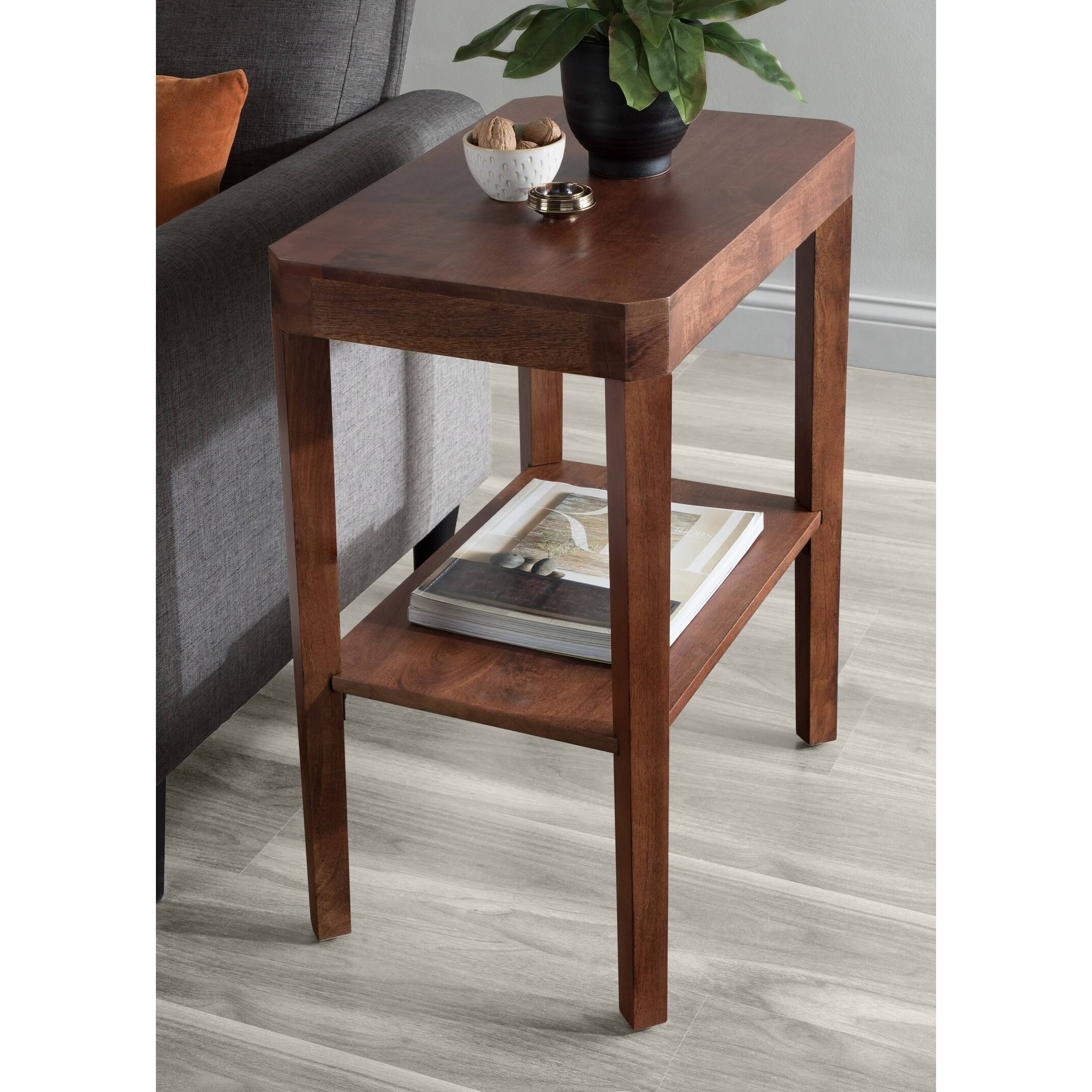 Kate and Laurel Talcott Wood Side Table, Walnut Brown G75356