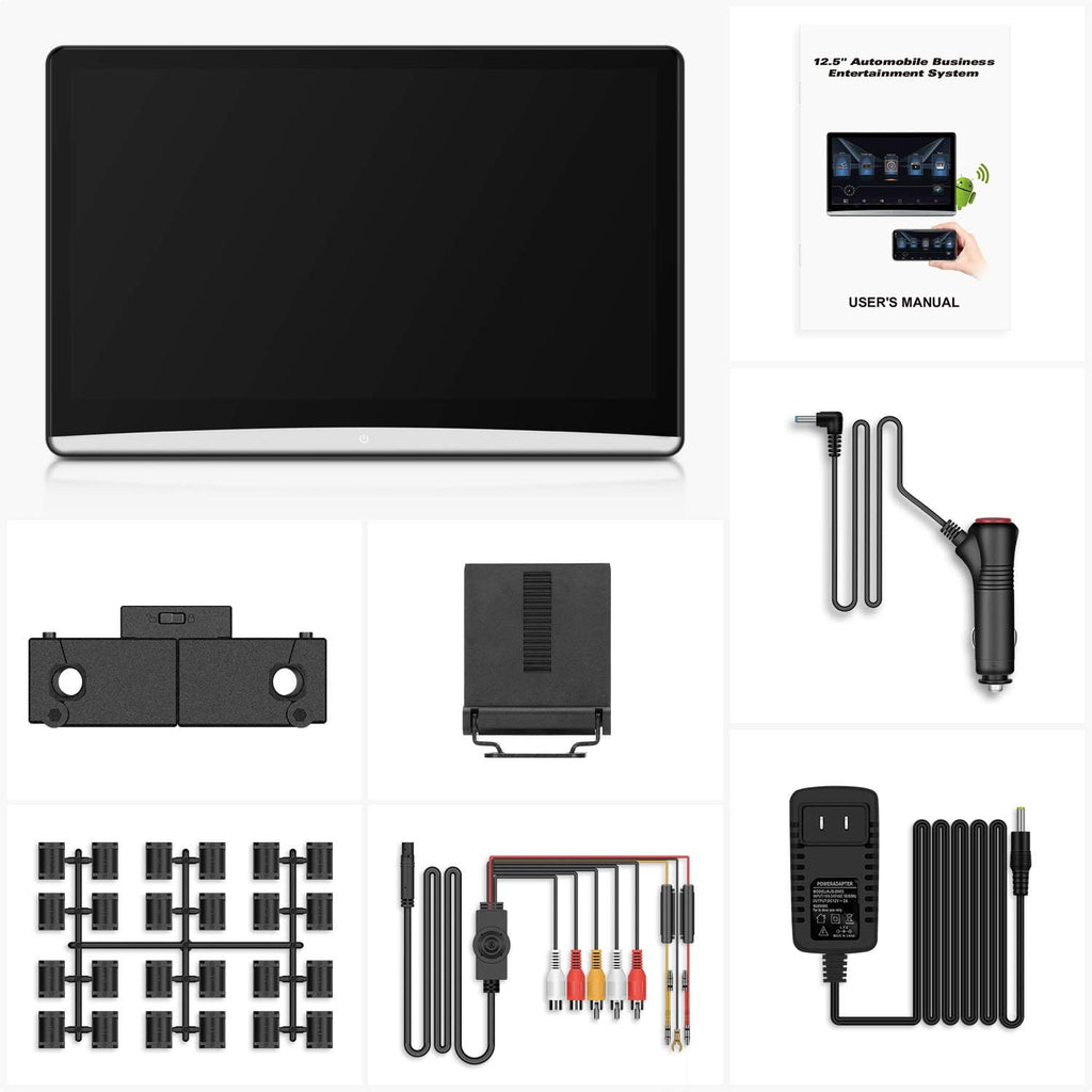 12.4" Android 10 Car Headrest Video Player with Touch Screen, WiFi, Bluetooth U26867