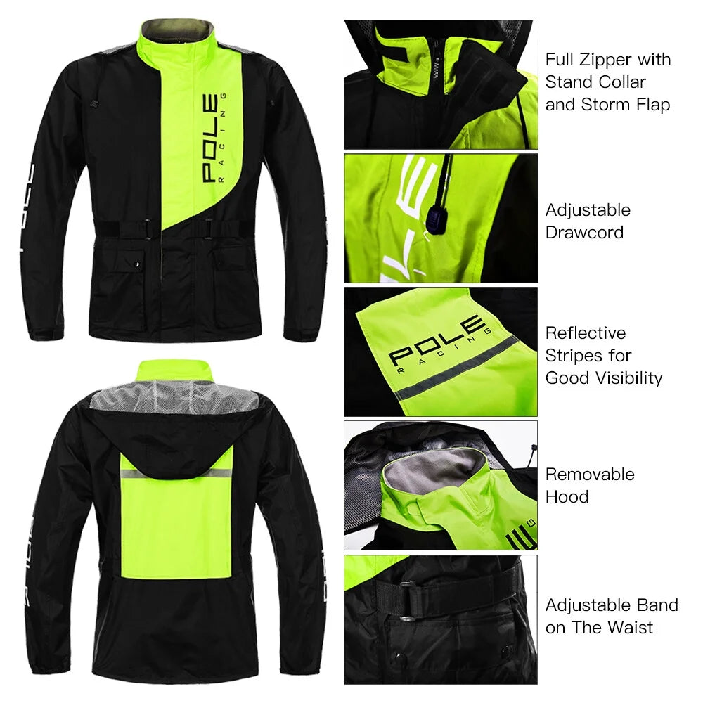Men's Waterproof Breathable Rain Jacket and Pants Suit T966355