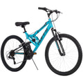 Huffy 24 Trail Runner Girls Full Suspension Mountain Bikes, Ages 12+ Years, Teal Blue