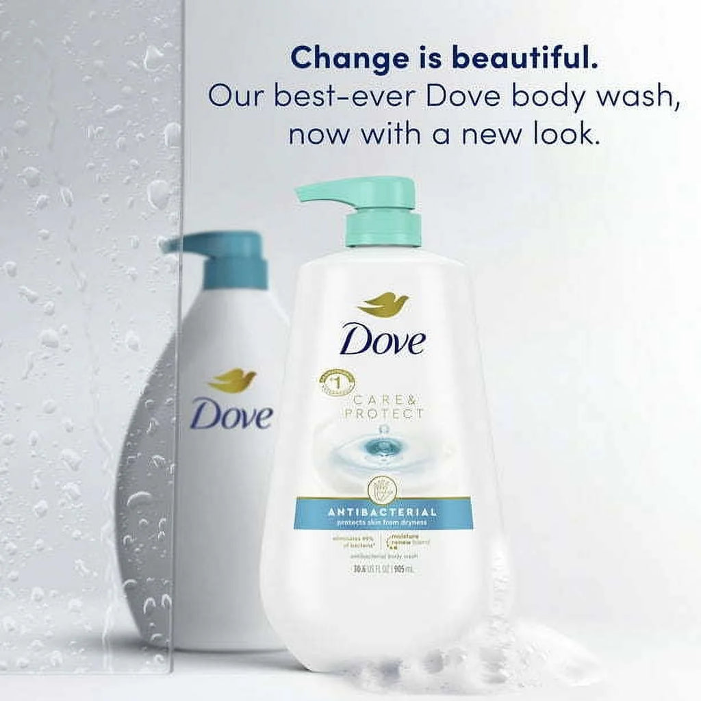 Dove Care & Protect Antibacterial Body Wash with Pump, 30.6 oz Y370306