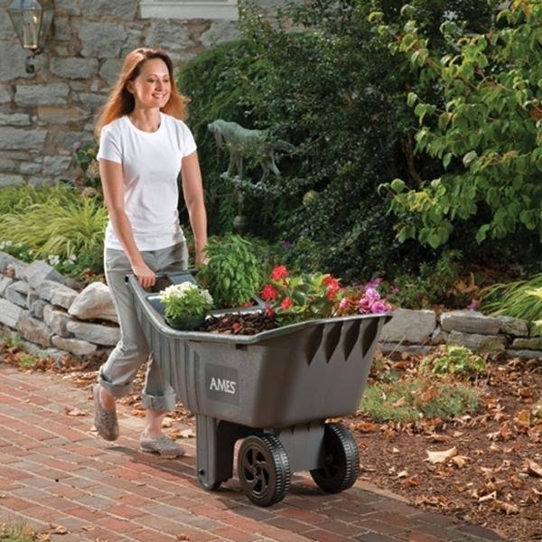 Ames Easy Roller 4 cu. ft. Poly Yard Cart U82734