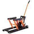 Steel Hydraulic Motorcycle Jack Stand, 1500 LBS ATV Scissor Lift Jack, 4.7"-15" Scissor Portable Lift Jack Stand with 4 Wheels, Foot-Operated Hoist Stand for Motorcycle ATV UTV Powersports