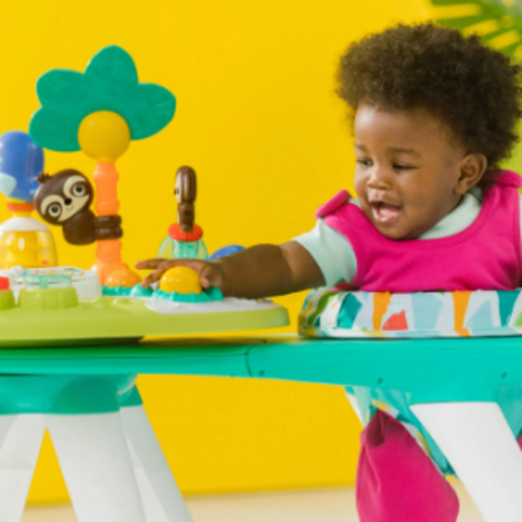 Bright Starts Around We Go 2-in-1 Baby Activity Center & Table, Tropic Coral J1927