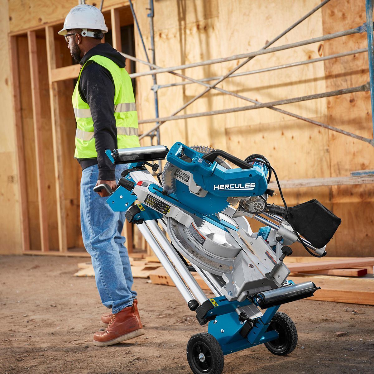HERCULES 12 in. Dual-Bevel Sliding Compound Miter Saw with LED Shadow Guide J974