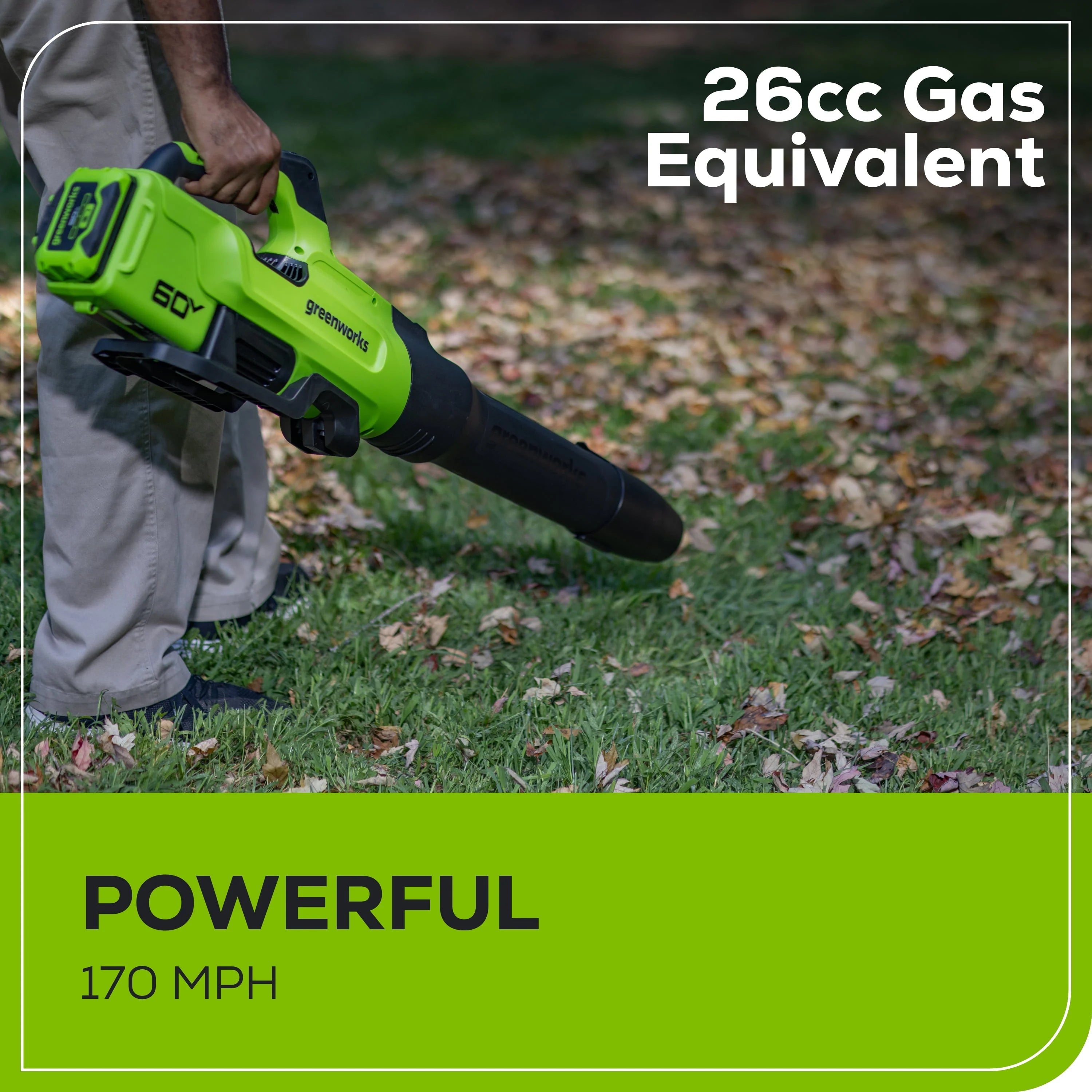 Greenworks 60V 630 CFM 170 MPH Leaf Blower with 2.5 Ah Battery & Charger N4416