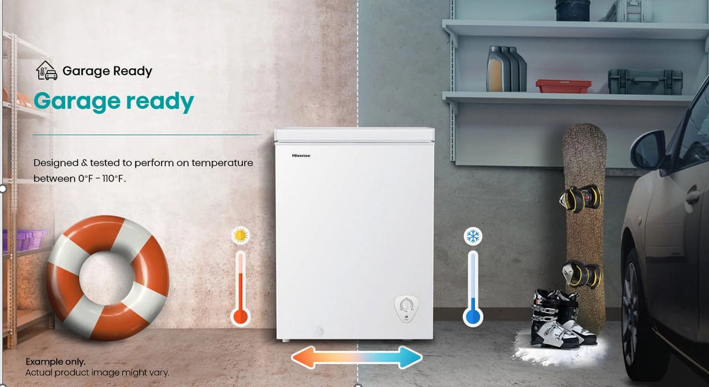 Hisense 5 Cu Ft Garage Ready Chest Freezer, White M940