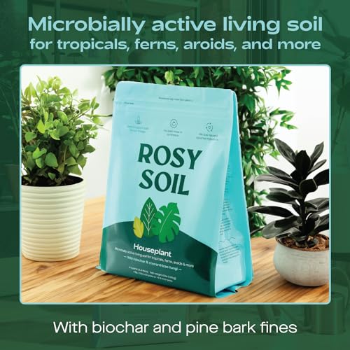 Rosy Soil Indoor Potting Mix for House Plants, Organic with Biochar, Peat Free, 8qt G818