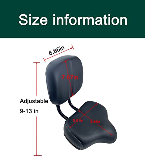 THALOUS Bike Seat with Backrest Oversized Comfort Bicycle Saddle Q745