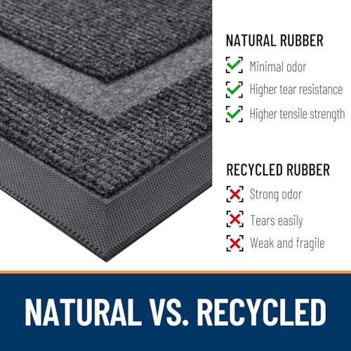 OLANLY Front Door Mat Indoor Outdoor Entrance, Waterproof, 36x24, Black P2970