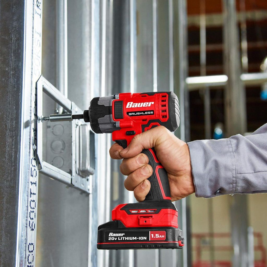 BAUER 20V Brushless Cordless 3-Speed Impact Driver - Tool Only D17063