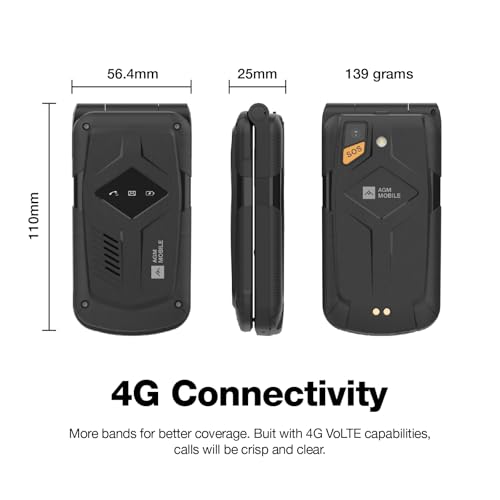 AGM M10 Rugged Flip Phone 4G, Waterproof & Drop-Proof, for T-Mobile N268638