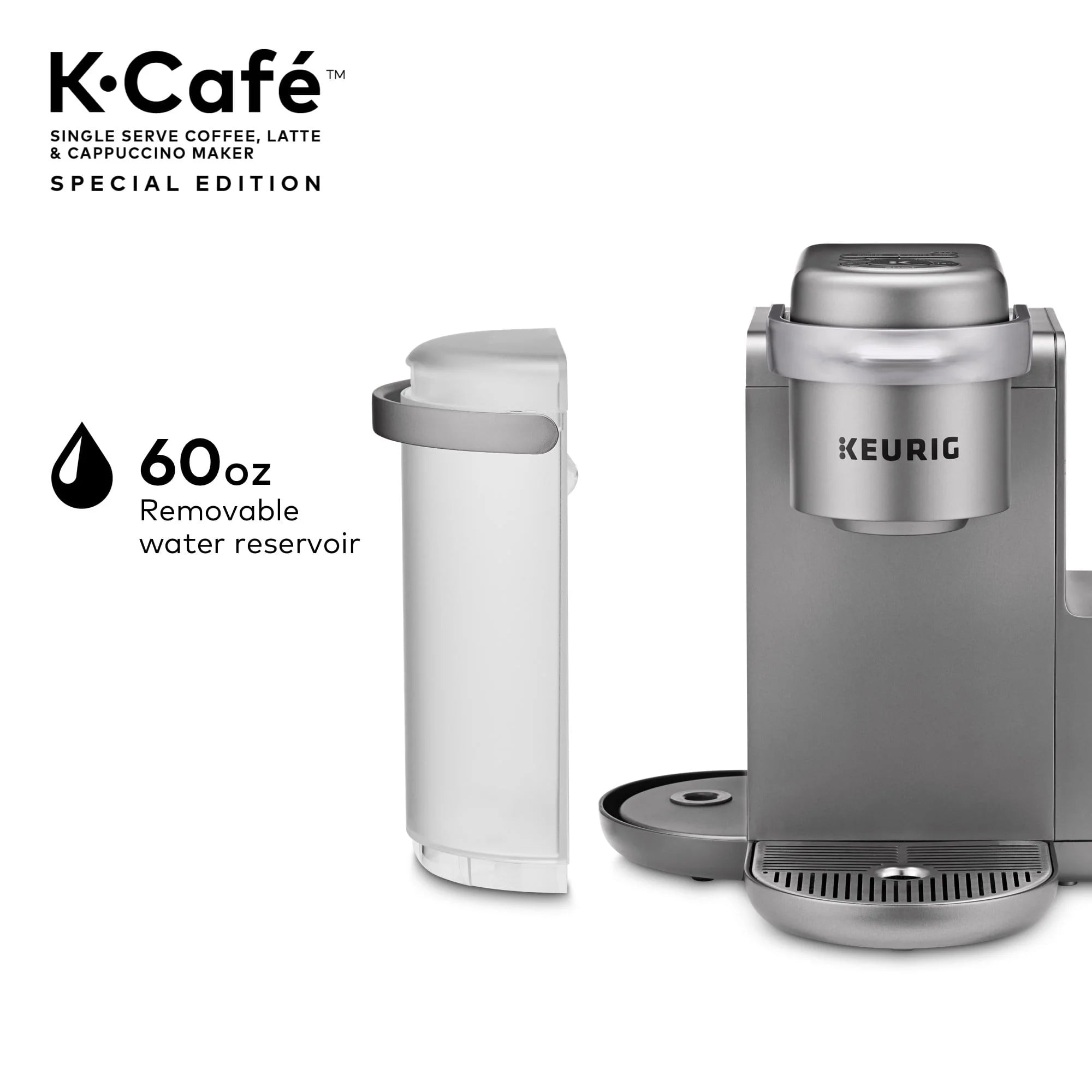 Keurig K-Cafe Special Edition Single Serve K-Cup Pod Coffee, Latte and Cappuccino Maker, Nickel N34174
