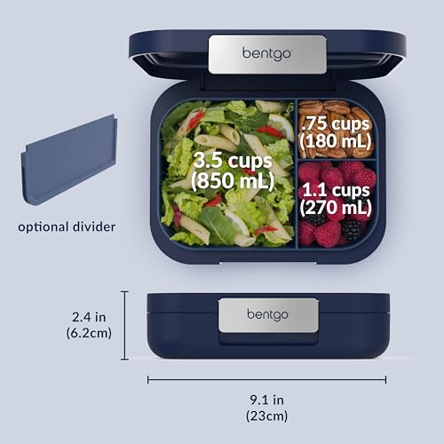 Bentgo Modern Adult & Teen Bento Lunch Box, Leak-Resistant, BPA-Free, Dark Gray G5523