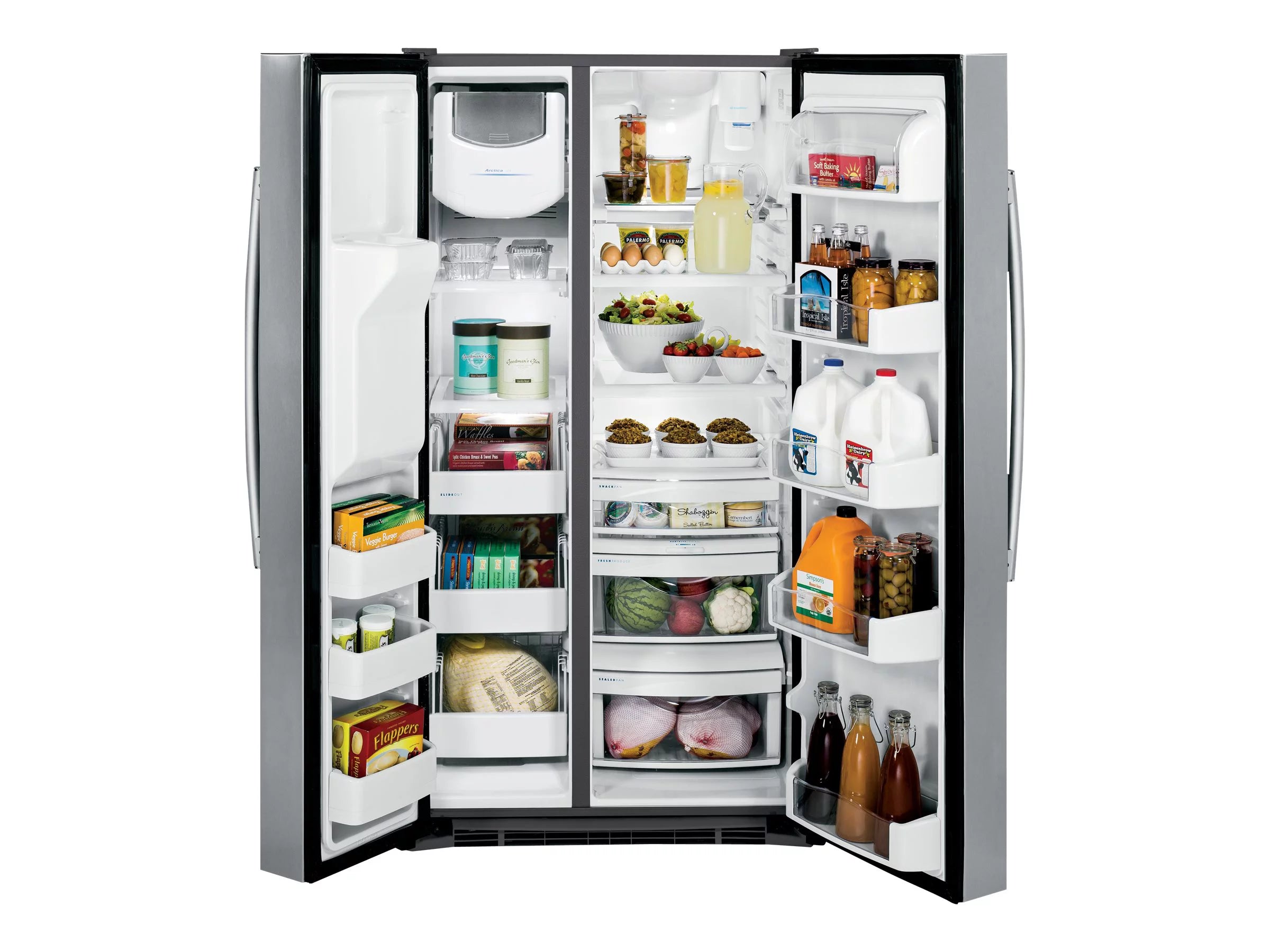 GE Profile PSS28KSHSS Side-by-Side Refrigerator with Water and Ice Dispenser, Stainless Steel Q119816