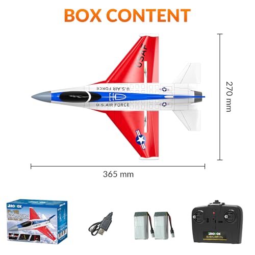 Remote Control Airplane F16 Falcon Fighter Jet with LED Lights for Adults and Kids E53365