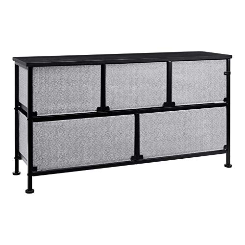 Amazon Basics Extra Wide 5-Drawer Fabric Storage Organizer, Bronze O570432