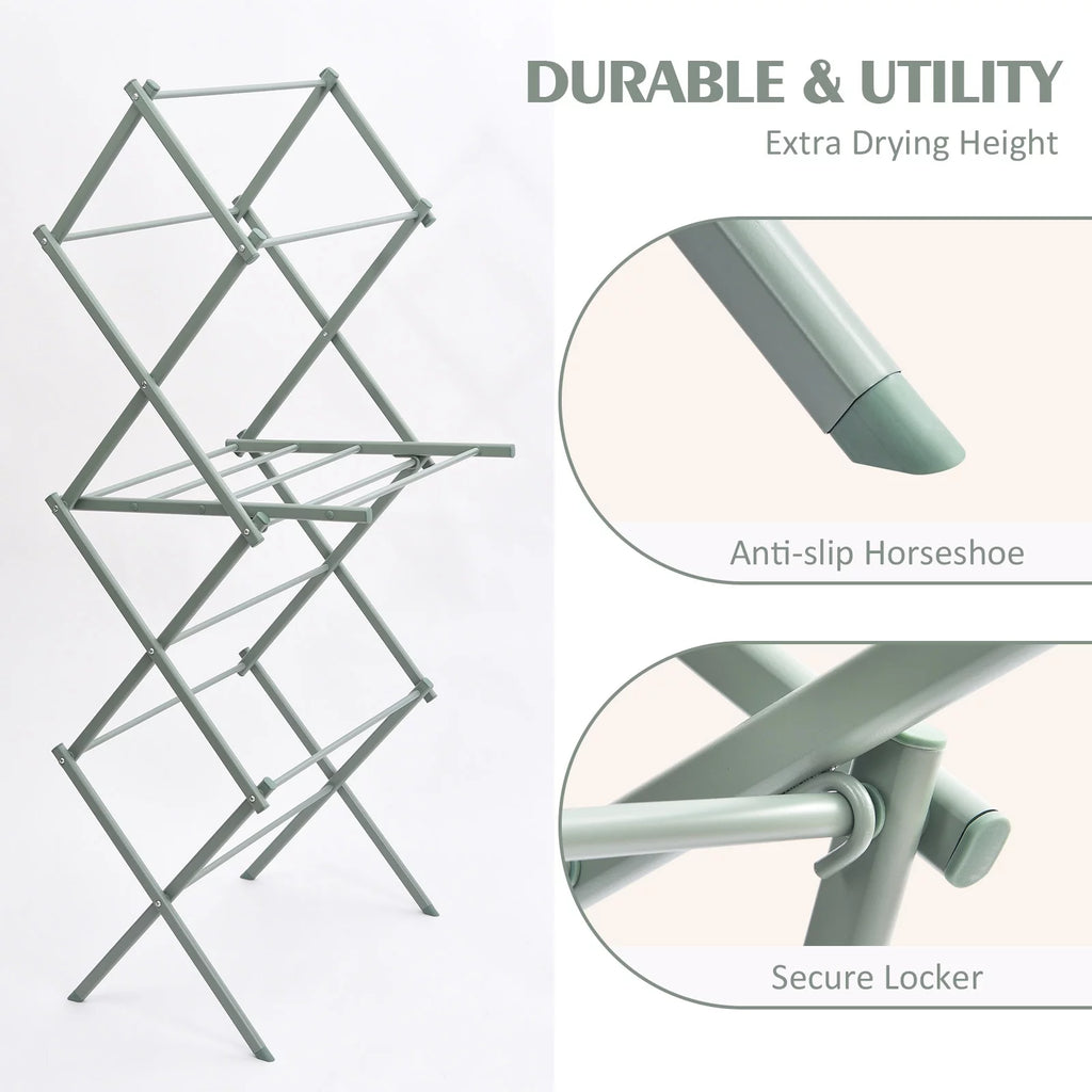 KK KINGRACK 3-Tier Collapsible Steel Clothes Drying Rack L182