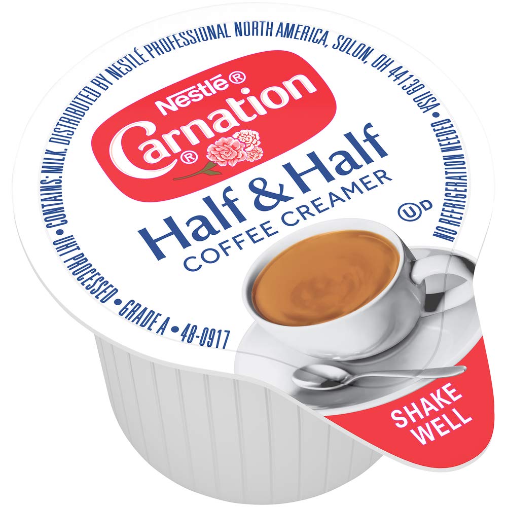 Nestle Carnation Coffee Creamer Half and Half, No Refrigeration, 360 Pack of 2 A425184