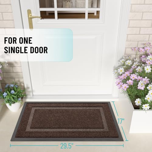 OLANLY Front Door Mat Indoor Outdoor Entrance, Waterproof, 36x24, Black P2970