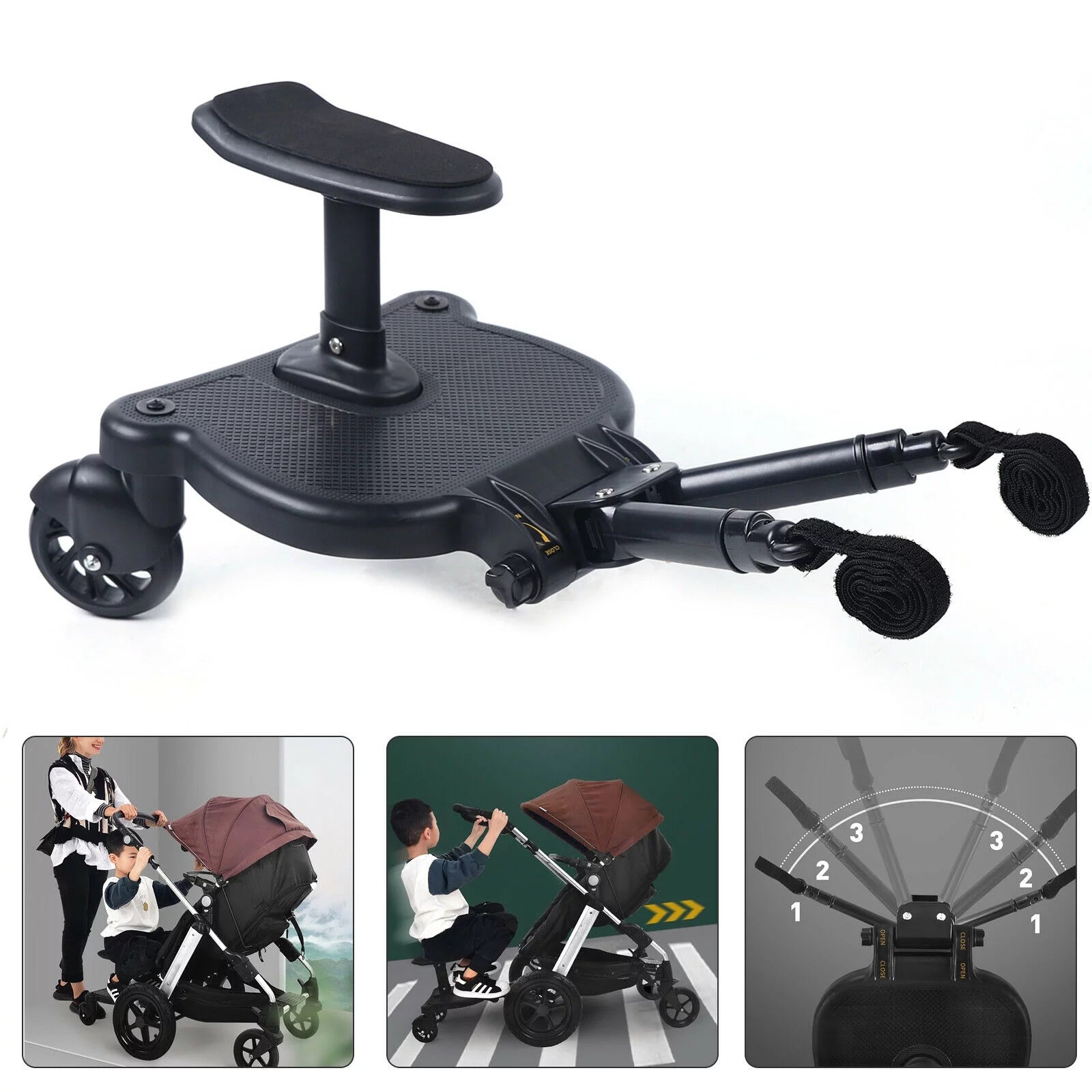 TOOL1SHOoo Universal 2-in-1 Stroller Ride Board with Detachable Seat W77866