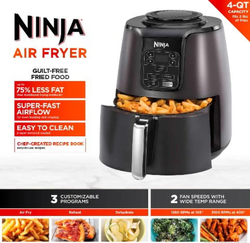 Ninja 4QT Air Fryer, Black, AF100WM C318047