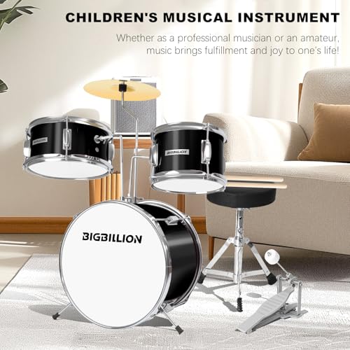 3-Piece Kids Drum Set with Cymbal, Pedal & Sticks (Pink) S64056