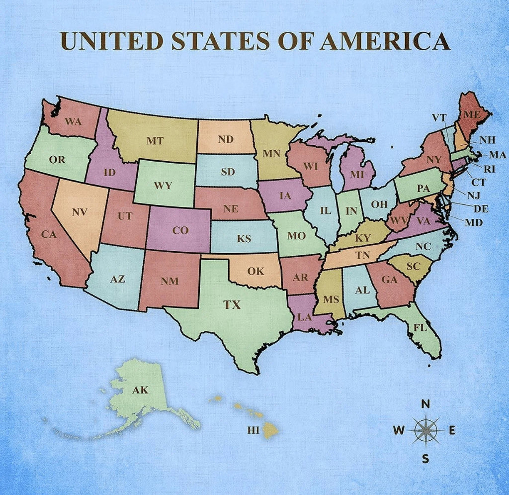 Josefina Map of the United States Poster Print S812049