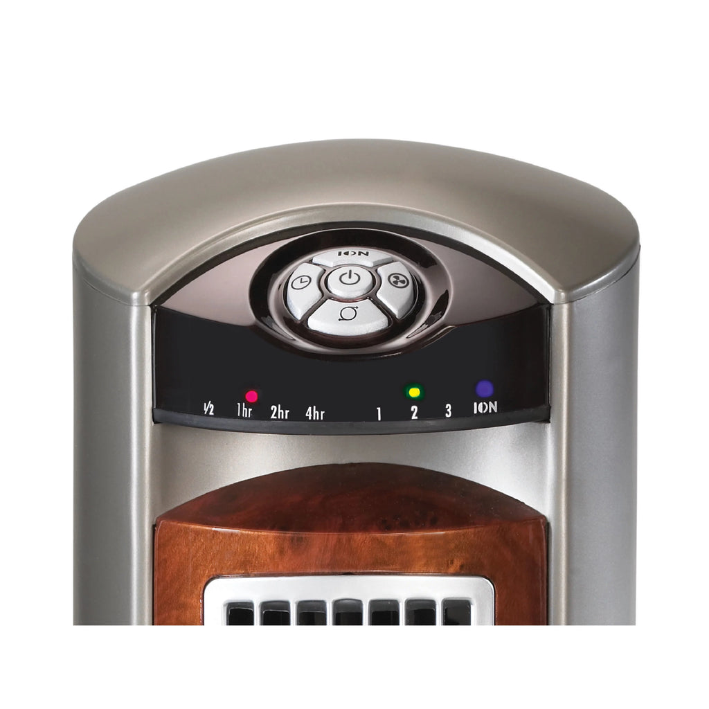 Lasko 42 Wind Curve Tower Fan with Ionizer and Remote, Gray/Woodgrain C6204