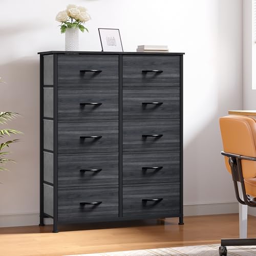 YITAHOME 10 Drawer Dresser Fabric Storage Tower with Steel Frame D314444