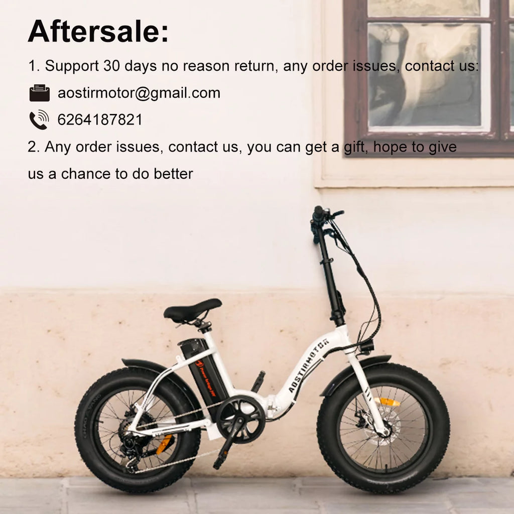 Aostirmotor Folding Electric Bike 20 inch Fat Tire 500W for Adults I83260