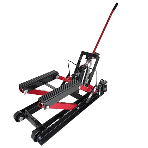 1500 LBS Hydraulic Motorcycle Lift Jack with Wheels, Steel ATV UTV Lift Stand G831