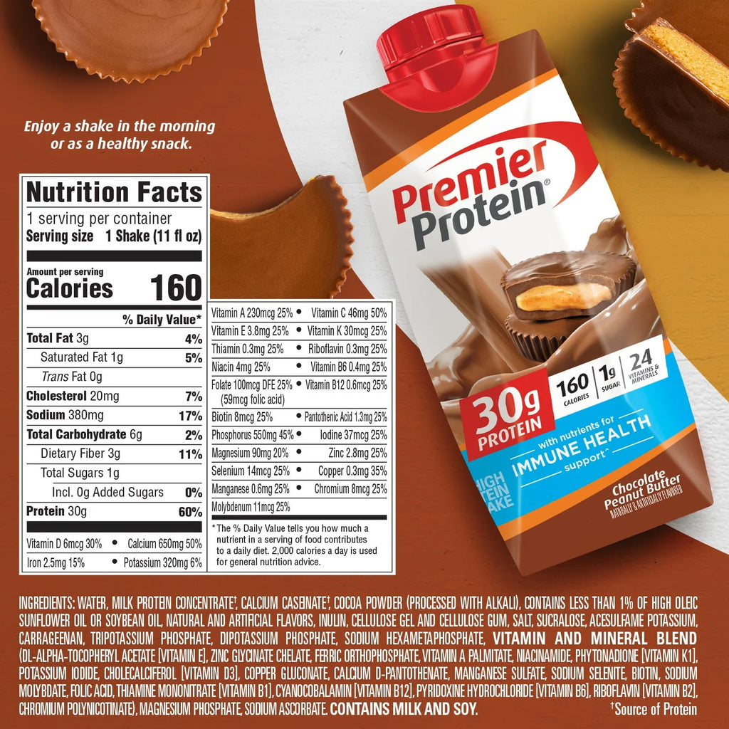 Premier Protein Shake, Chocolate, 11 fl oz, 12 Ct H339