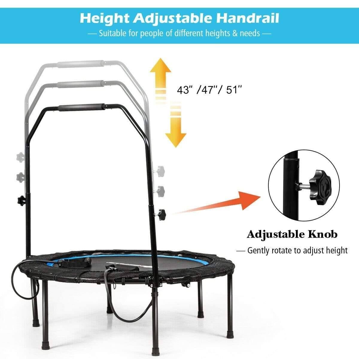 Costway Foldable Fitness Rebounder Trampoline with Resistance Bands K8673