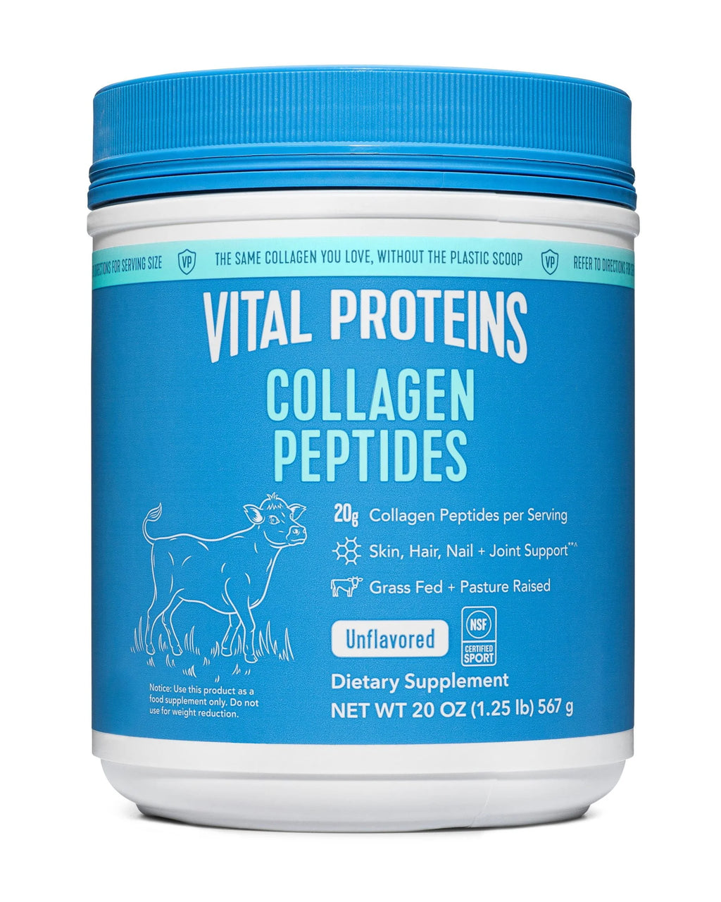 Vital Proteins Collagen Peptides Supplement Powder, Unflavored, 20 oz
