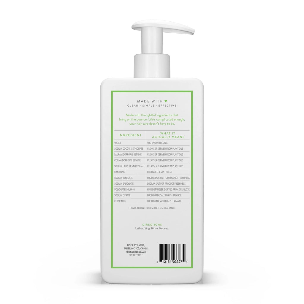 Native Volumizing Shampoo, Cucumber & Mint, Sulfate Free, 16.5 oz E747