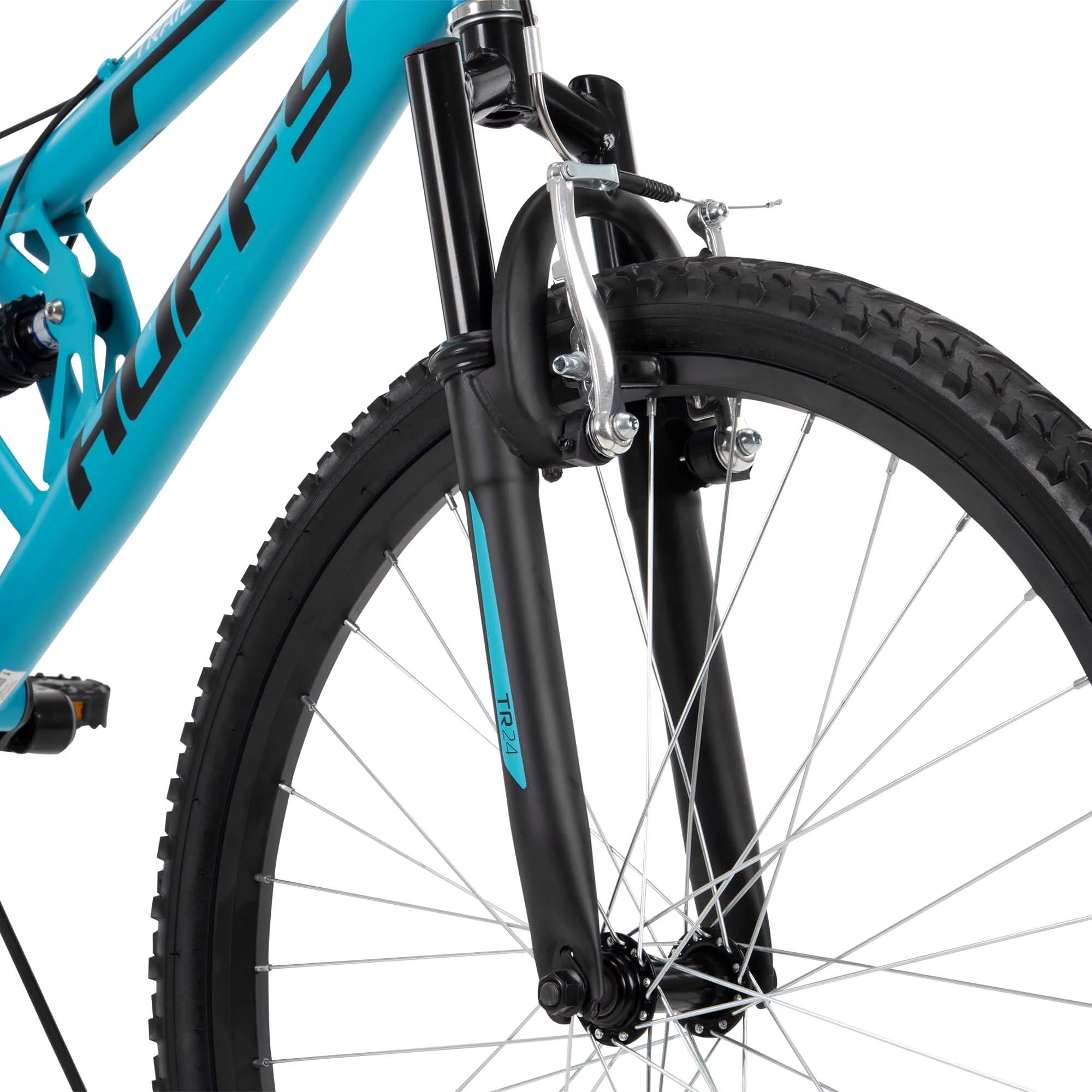 Huffy 24 Trail Runner Girls Full Suspension Mountain Bike, Teal Blue O256