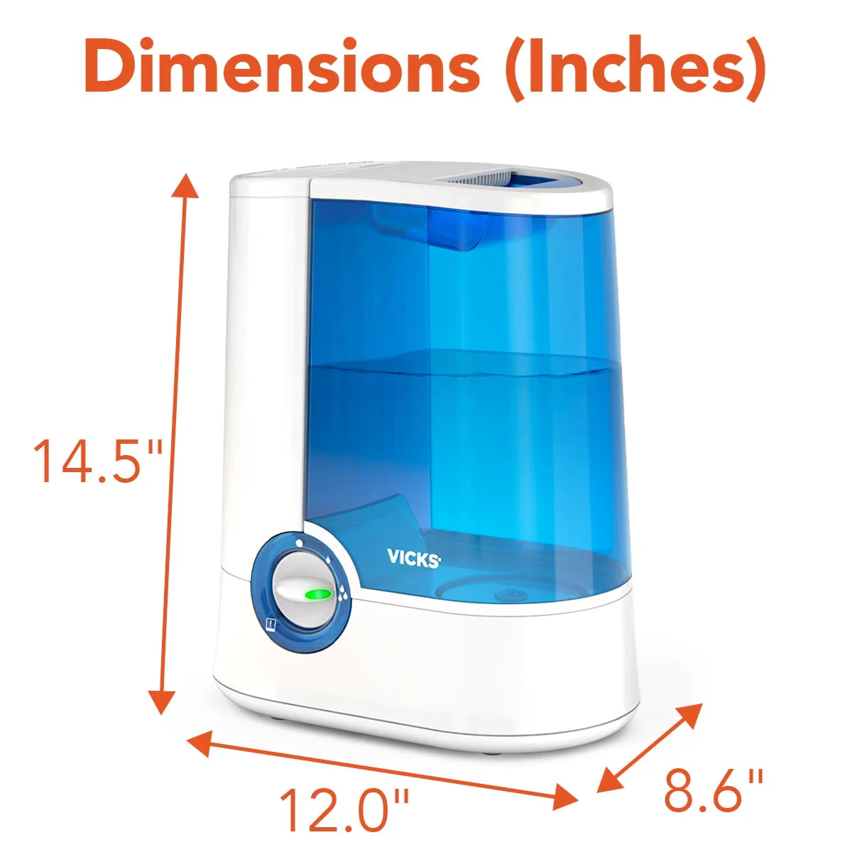 Vicks Warm Mist Humidifier V750, Blue X46691