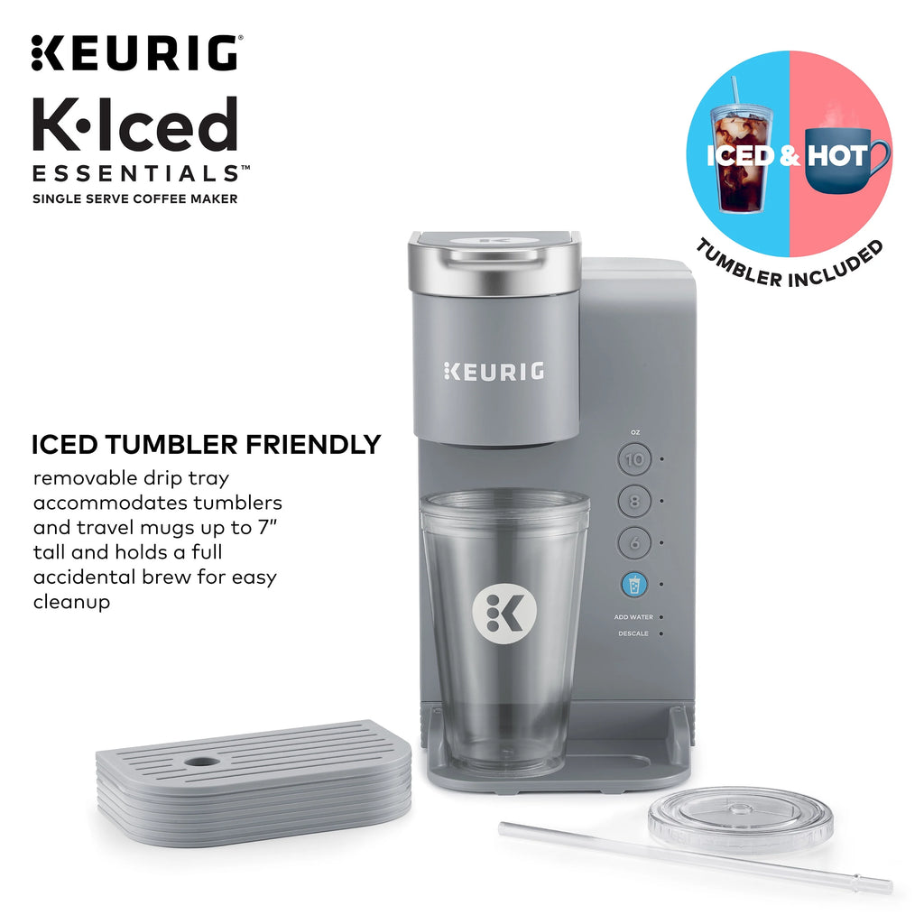 Keurig K-Iced Essentials Gray Iced and Hot Single-Serve K-Cup Pod Coffee Maker S5122