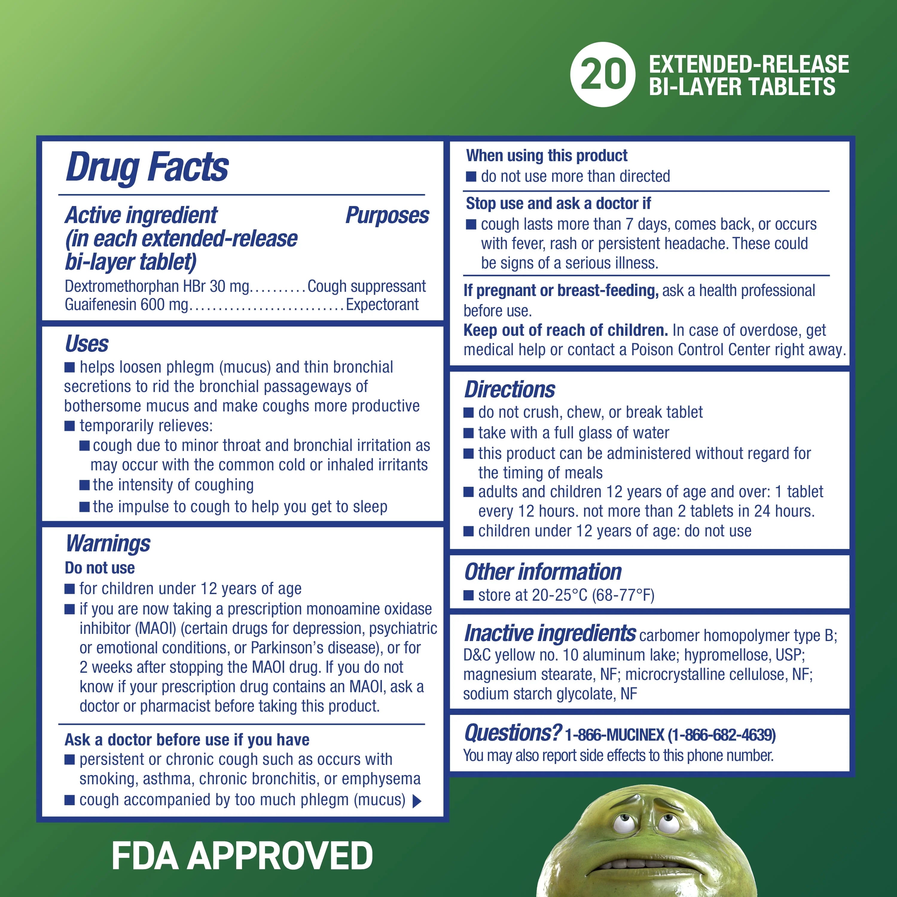 Mucinex 12 Hour Relief DM Cough Medicine, 20 Tablets I959
