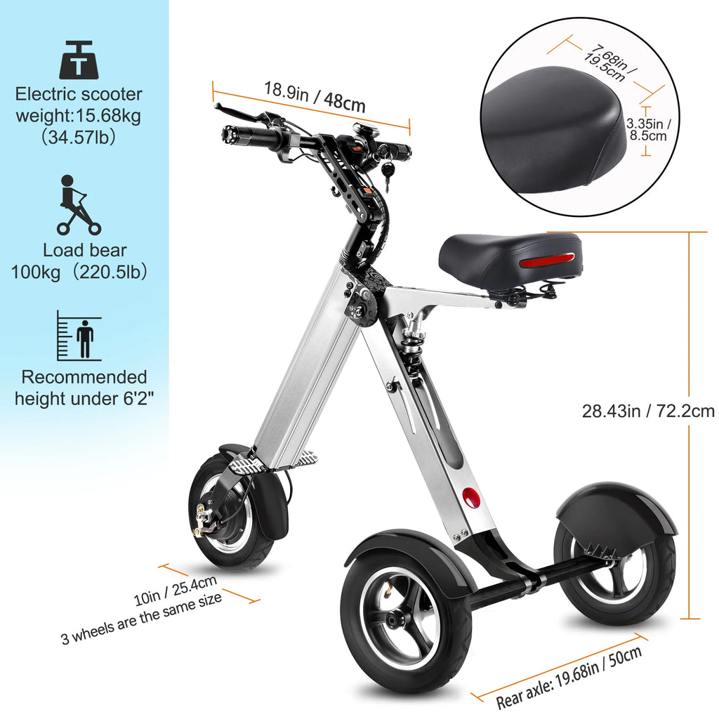Topmate ES32 Electric Scooter Mini Tricycle for Adult, Foldable 3 Wheel Mobility Scooter X50404