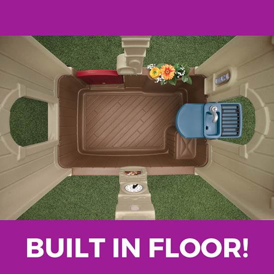 Step2 Neat & Tidy Cottage II Brown Playhouse Plastic Kids Outdoor Toy G21972
