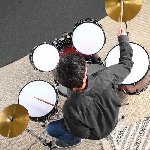 Best Choice Products 5-Piece Full Size Adult Drum Set with Cymbal Stands, Stool, Pedal, Sticks - Dark Blue Sparkle D34023