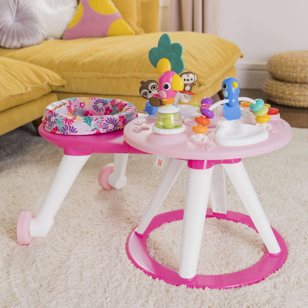 Bright Starts Around We Go 2-in-1 Baby Activity Center & Table, Tropic Coral J1927